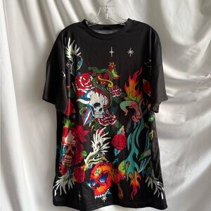 Women’s Black Graphic T-Shirt Dress